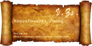 Veszelovszki Zseni névjegykártya